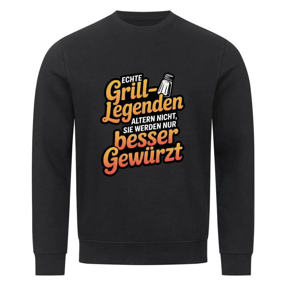 Echte Grill-Legenden – Premium Sweatshirt – Motivdruck in Schwarz