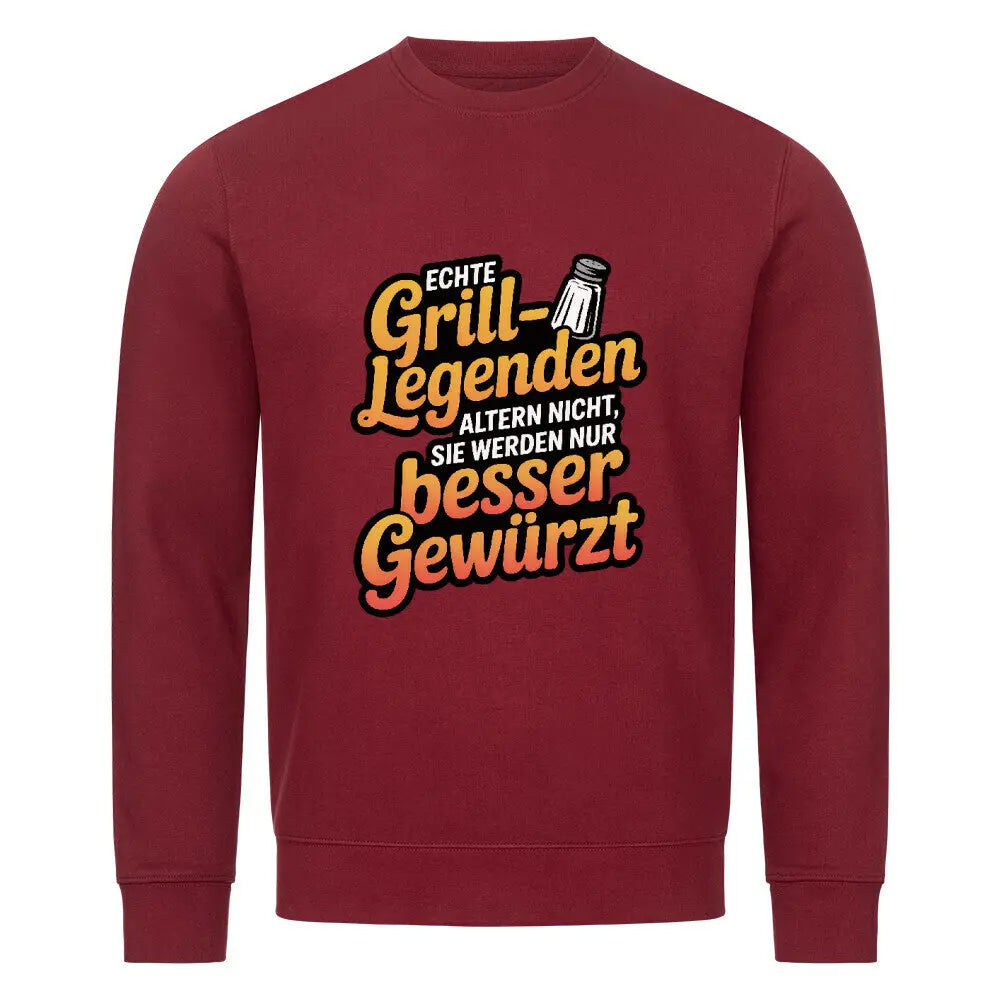 Echte Grill-Legenden – Premium Sweatshirt – Motivdruck in Burgunder