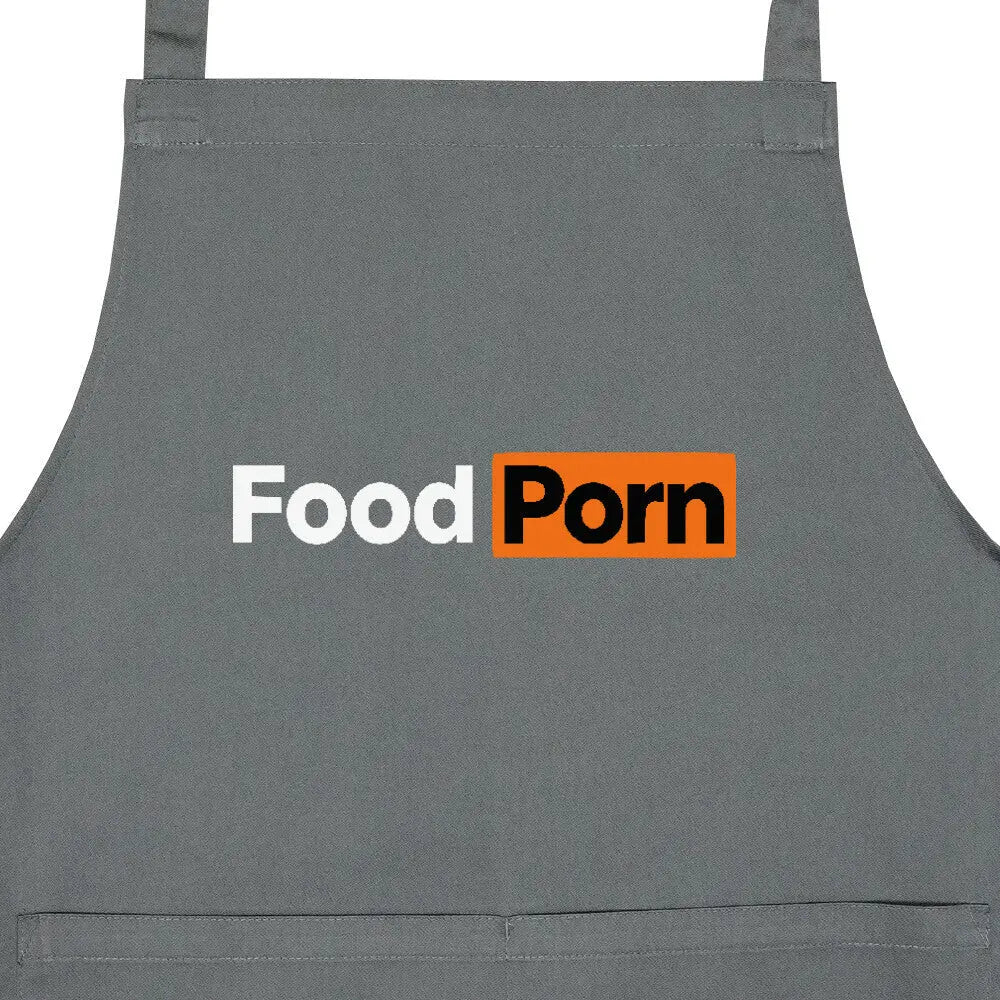 Food Porn – Kochschürze – Motivdruck in Anthrazit, Nahaufnahme