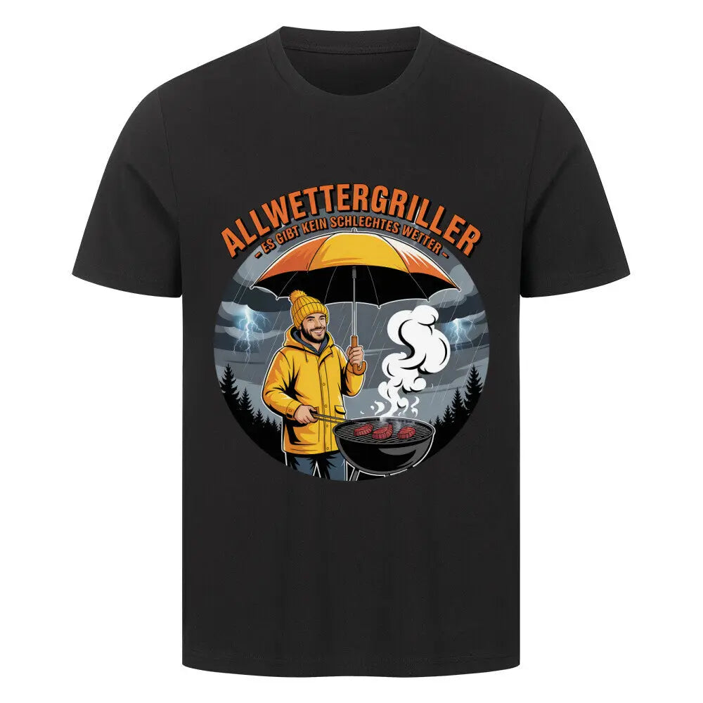Allwettergriller – Premium T-Shirt – Motivdruck in Schwarz