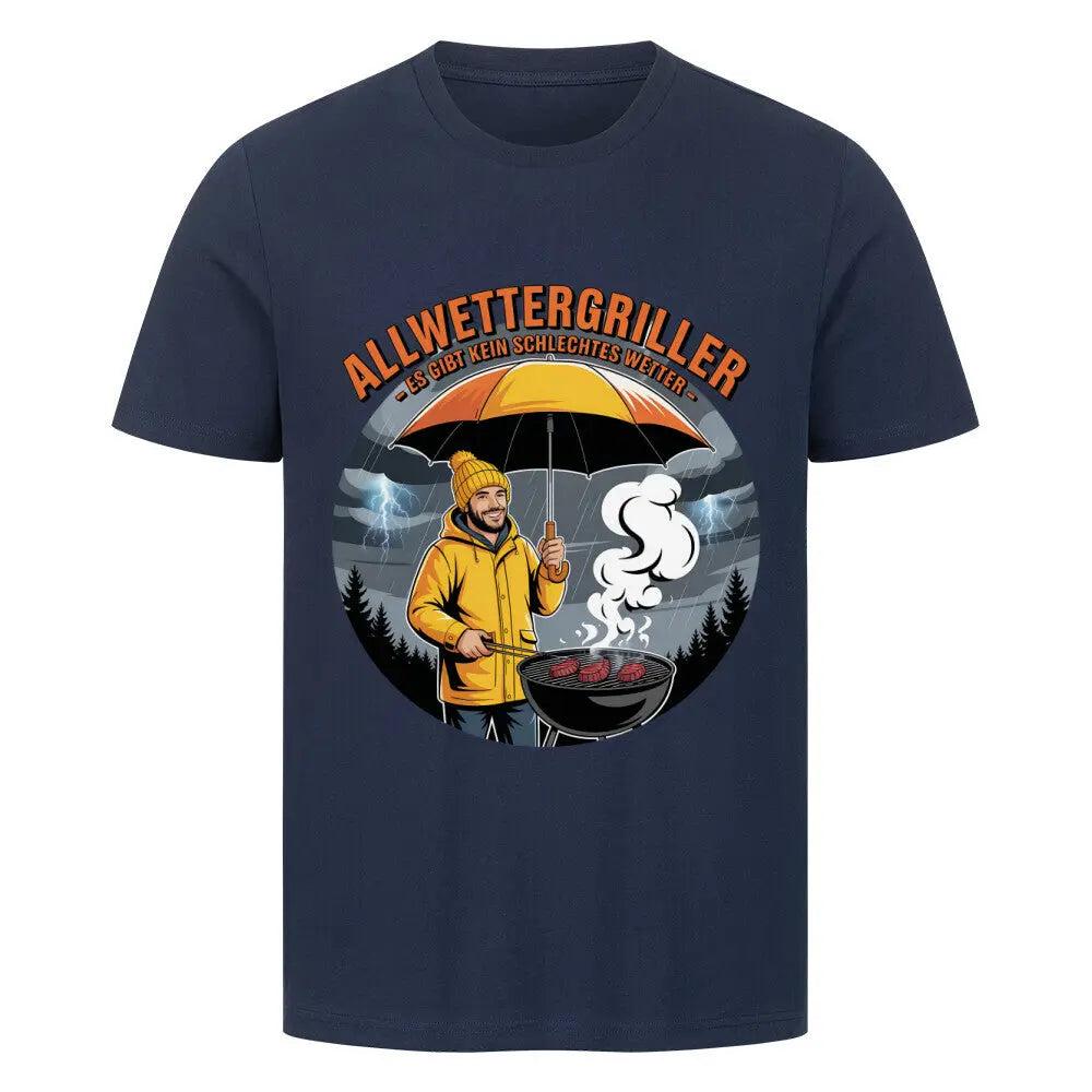 Allwettergriller – Premium T-Shirt – Motivdruck in French Navy