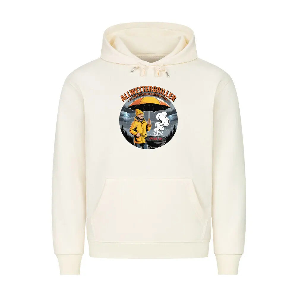 Allwettergriller – Premium Hoodie – Motivdruck in Beige