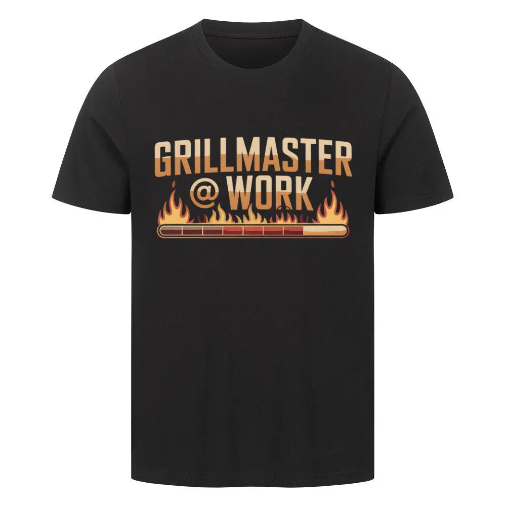 Grillmaster @ Work – Premium T-Shirt – Motivdruck in Schwarz