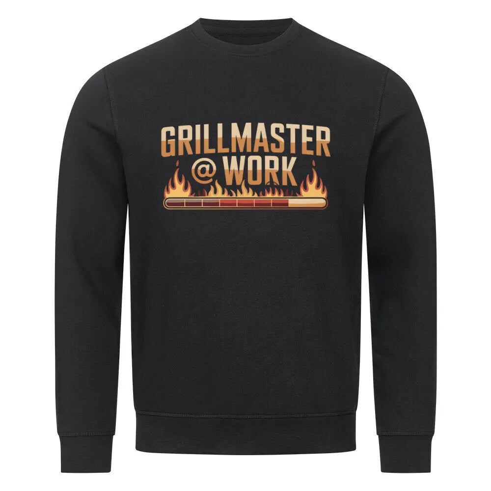 Grillmaster @ Work – Premium Sweatshirt – Motivdruck in Schwarz