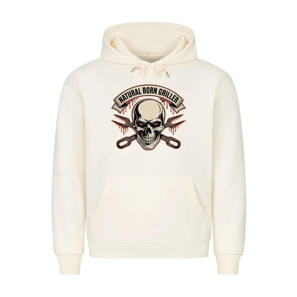 Natural Born Griller – Premium Hoodie – Motivdruck in Beige