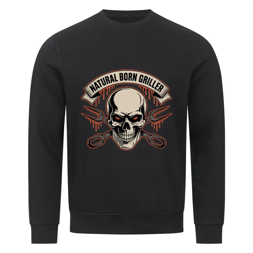 Natural Born Griller – Premium Sweatshirt – Motivdruck in Schwarz