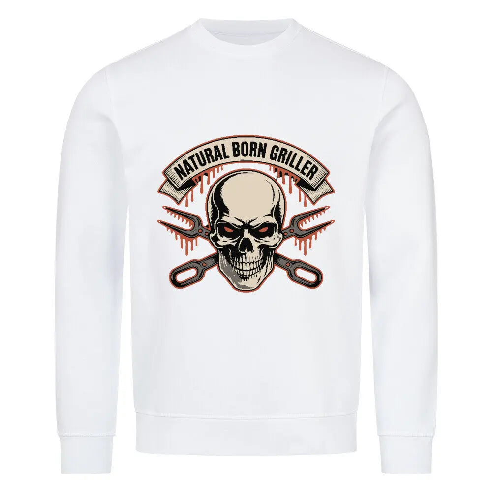 Natural Born Griller – Premium Sweatshirt – Motivdruck in Weiß