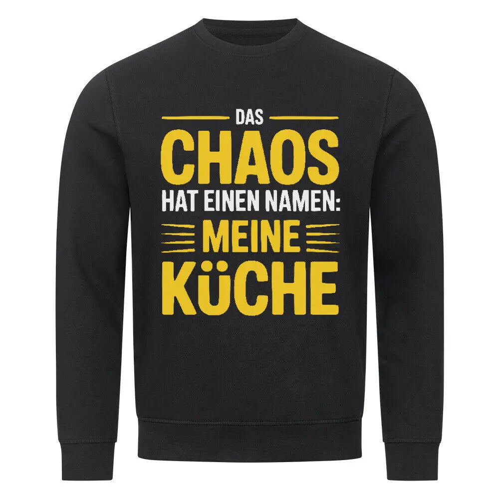 Chaos Küche – Premium Sweatshirt – Motivdruck in Schwarz