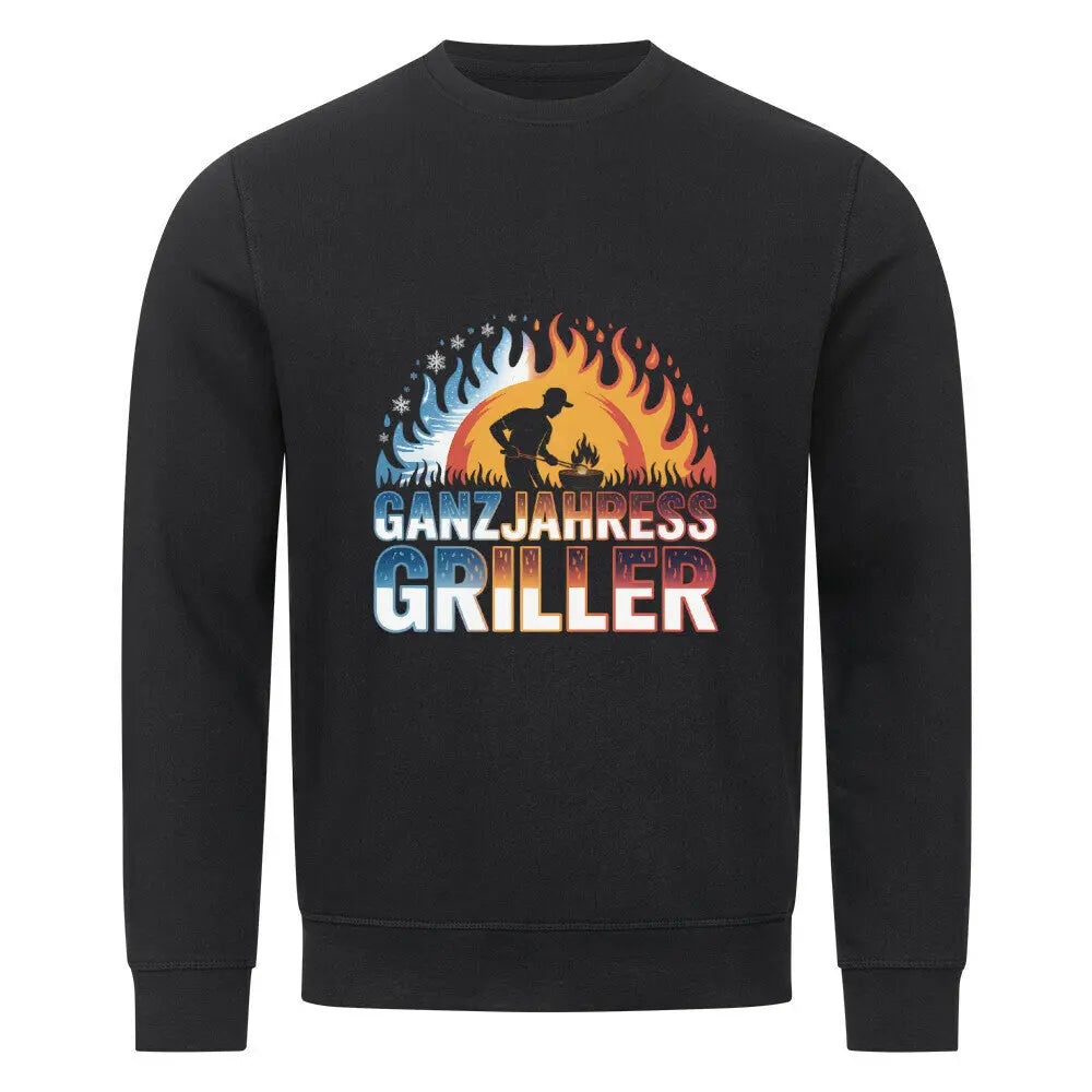 Ganzjahres-Griller – Premium Sweatshirt – Motivdruck in Schwarz