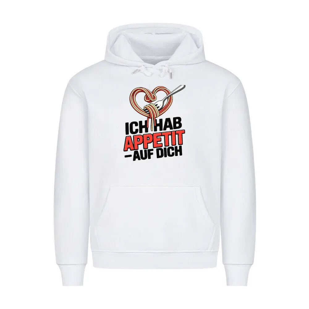Ich hab Appetit auf Dich – Premium Hoodie | Meatware Genuss-Style – Motivdruck in Weiß