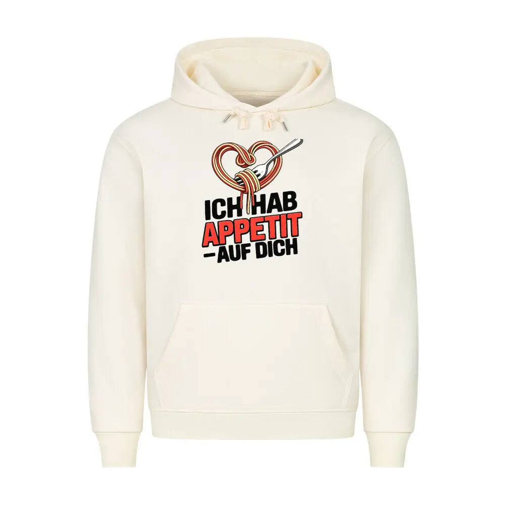 Ich hab Appetit auf Dich – Premium Hoodie | Meatware Genuss-Style – Motivdruck in Beige