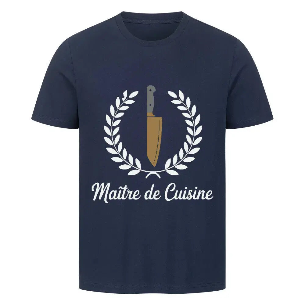 Maître de Cuisine – Premium T-Shirt für Grillmeister & Kulinarik-Experten – Motivdruck in French Navy