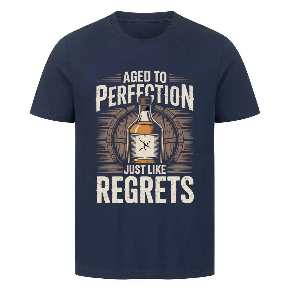 Aged to Perfection – Whiskey T-Shirt für Genießer – Motivdruck in French Navy
