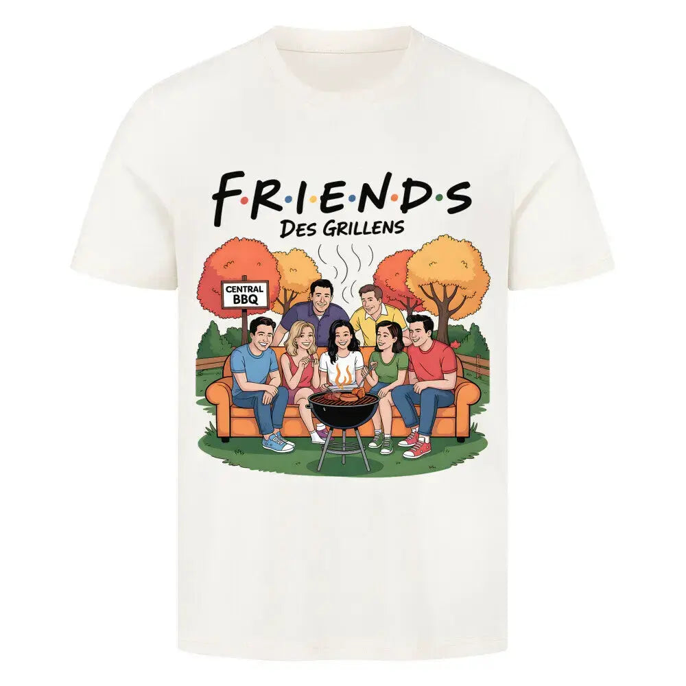 Friends des Grillens T-Shirt – Lustige BBQ Parodie | Meatware Serie – Motivdruck in Natural Raw