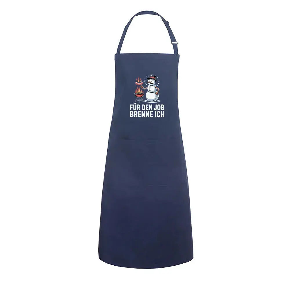 Für den Job brenne ich – Premium Grillschürze (Lustige Wintergrillen & BBQ Kochschürze) – Motivdruck in Navy