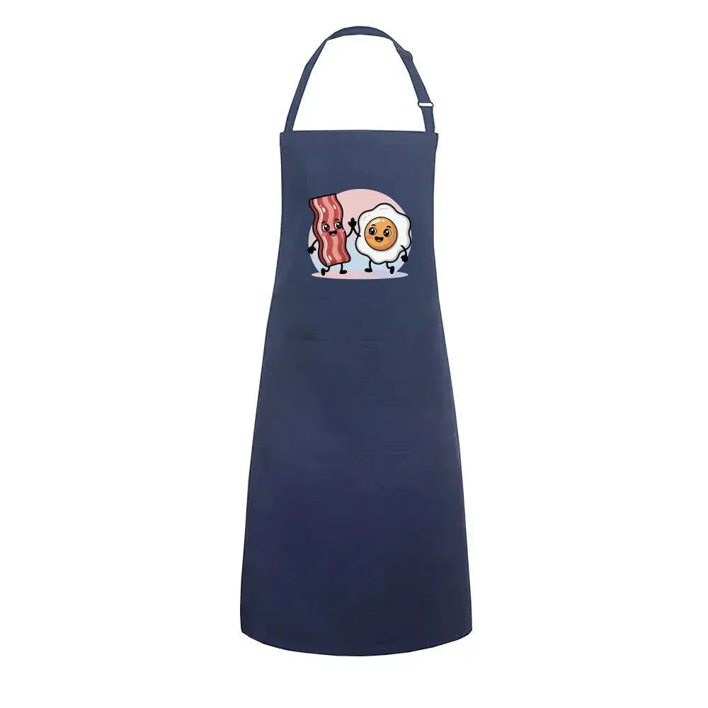 Bacon & Egg Friends – Premium Grillschürze (Lässige Kochschürze für Frühstück & BBQ) – Motivdruck in Navy