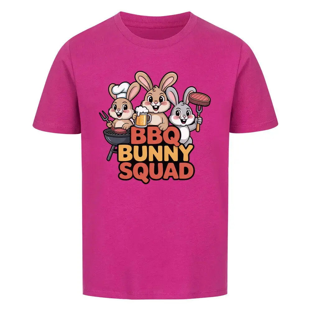 BBQ Bunny Squad Kinder T-Shirt – Organic Cotton | Lustiges Hasen Grill Design – Motivdruck in Lila