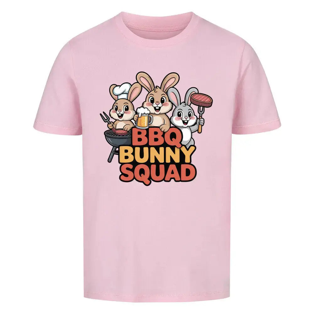 BBQ Bunny Squad Kinder T-Shirt – Organic Cotton | Lustiges Hasen Grill Design – Motivdruck in Pink