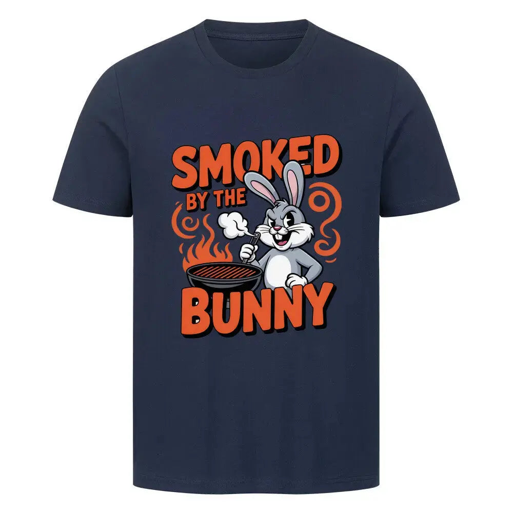 Smoked by the Bunny T-Shirt – Lustiger Grill-Hase Pitmaster | Meatware® – Motivdruck in French Navy
