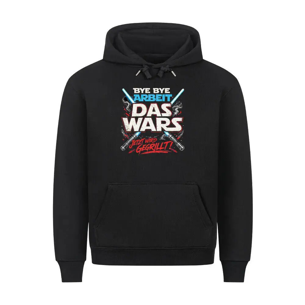 Das Wars Abschied Grillen Premium Hoodie | Lustiges Rente Geschenk – Motivdruck in Schwarz