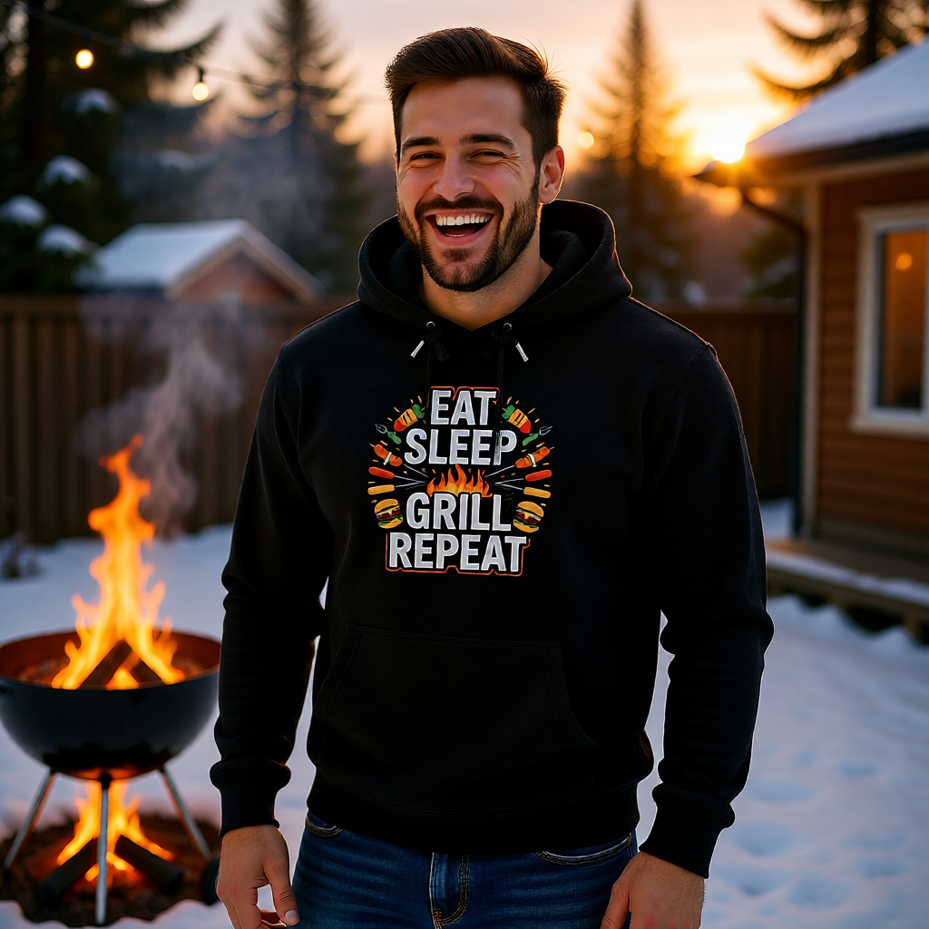🔥 Eat Sleep Grill Repeat – Premium Hoodie