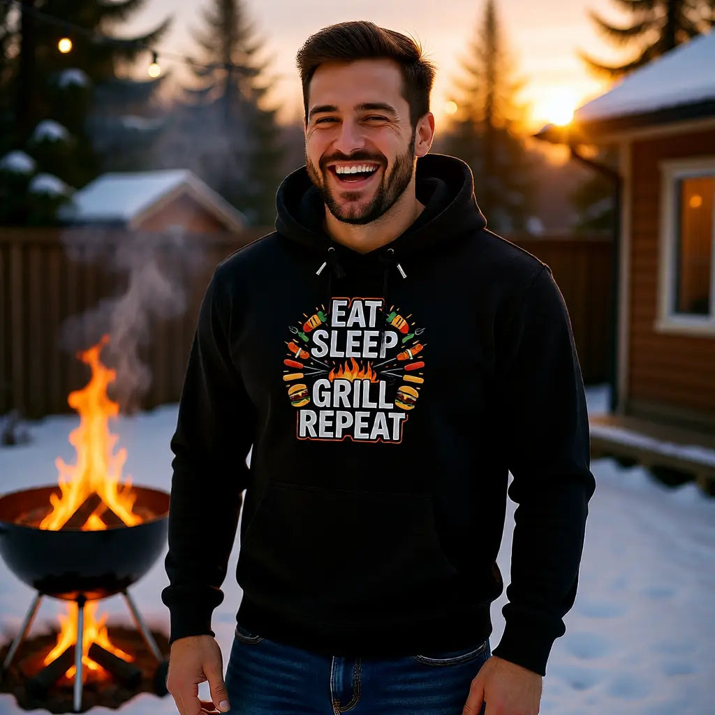 🔥 Eat Sleep Grill Repeat – Premium Hoodie MarketPrint
