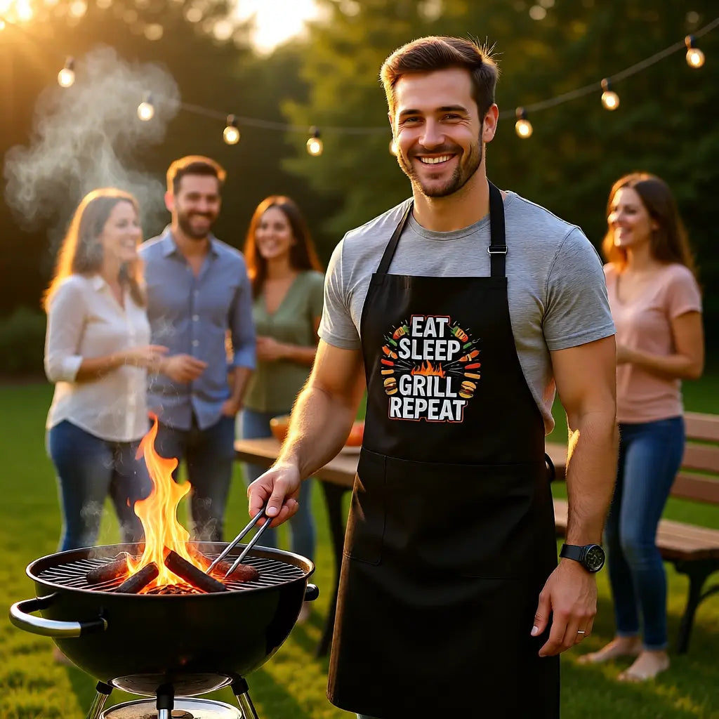 🔥 Eat Sleep Grill Repeat – Grillschürze MarketPrint