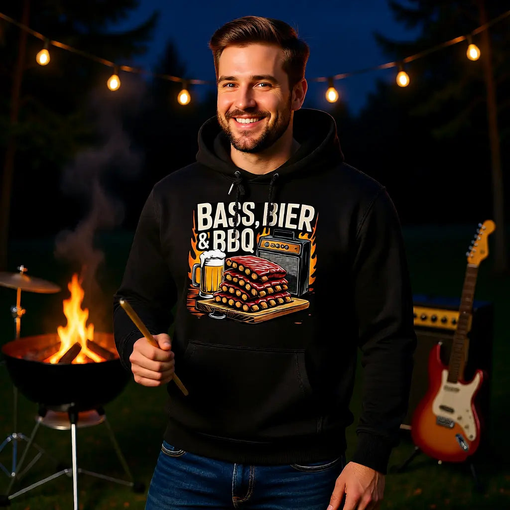 🔥 Bass, Bier & BBQ – Premium Hoodie MarketPrint