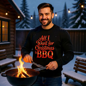 🎄🔥 All I Want for Christmas is BBQ – Premium Sweatshirt MarketPrint