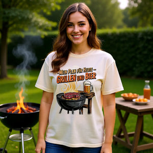 🔥🍺 Mein Plan für Heute – Grillen und Bier – Oversized Shirt MarketPrint