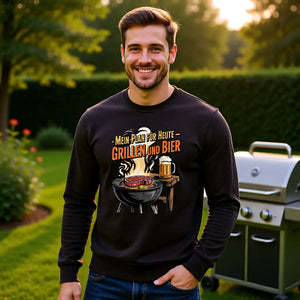 🔥🍺 Mein Plan für Heute – Grillen und Bier – Premium Sweatshirt MarketPrint