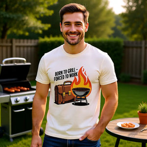 🔥 Born to Grill – Forced to Work – Premium T-Shirt MarketPrint