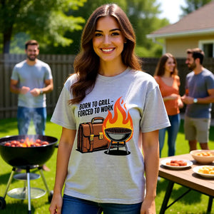 🔥 Born to Grill – Forced to Work – Oversized Shirt MarketPrint
