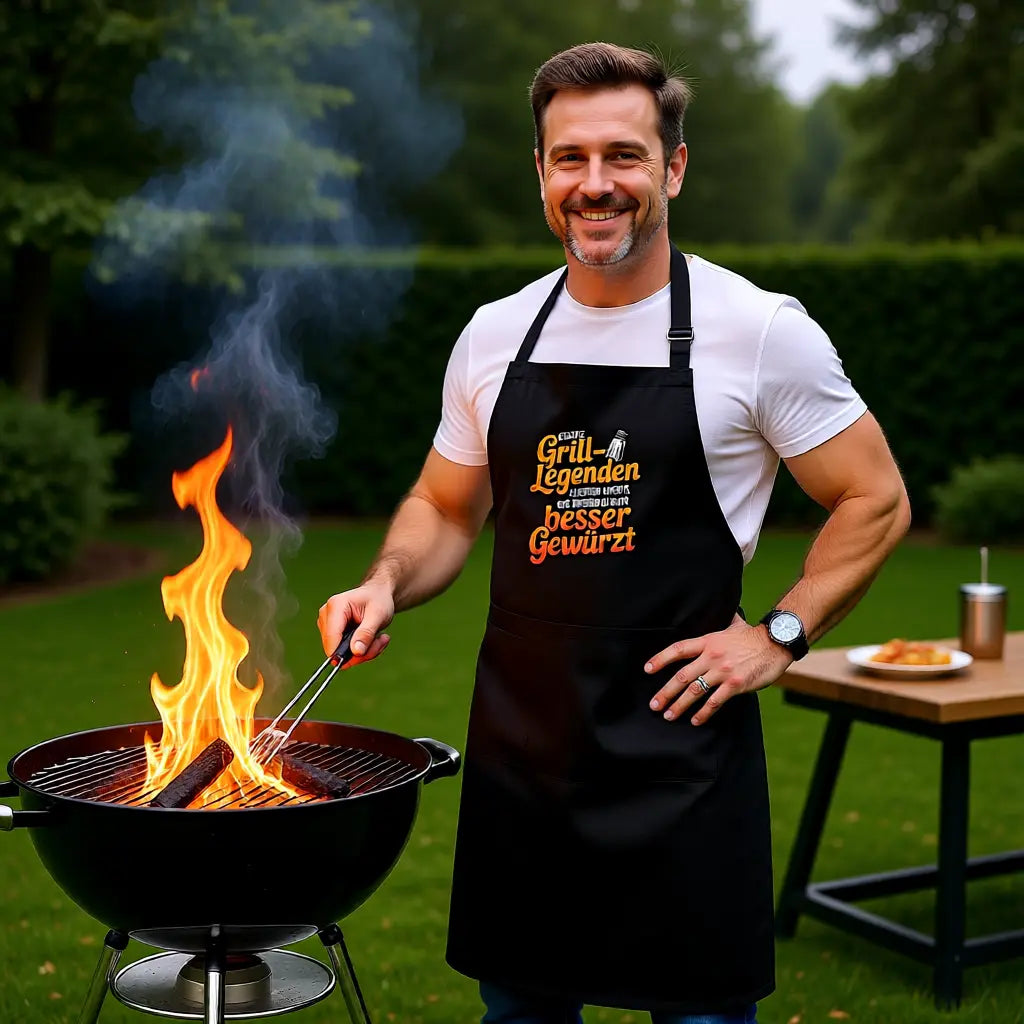 🔥🧂 Echte Grill-Legenden – Grillschürze MarketPrint