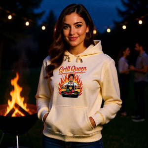 👑🔥 Grill Queen – Feuer unter Kontrolle – Premium Hoodie MarketPrint