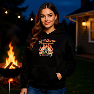 👑🔥 Grill Queen – Feuer unter Kontrolle – Oversized Hoodie MarketPrint