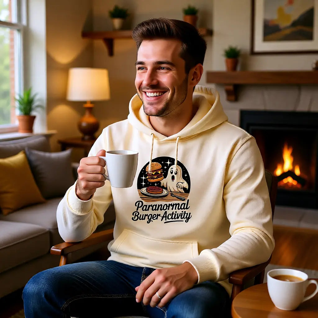 👻🍔 Paranormal Burger Activity – Premium Hoodie MarketPrint