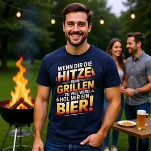 🍺🔥 Hitze beim Grillen – Hol mir ein Bier – Premium T-Shirt MarketPrint