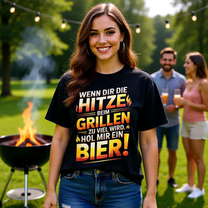 🍺🔥 Hitze beim Grillen – Hol mir ein Bier – Oversized Shirt MarketPrint