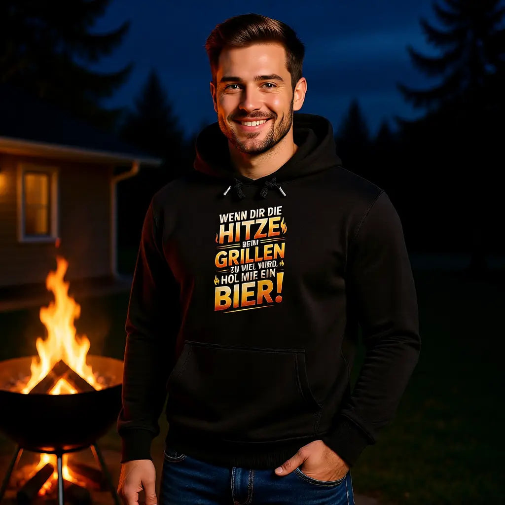 🍺🔥 Hitze beim Grillen – Hol mir ein Bier – Premium Hoodie MarketPrint