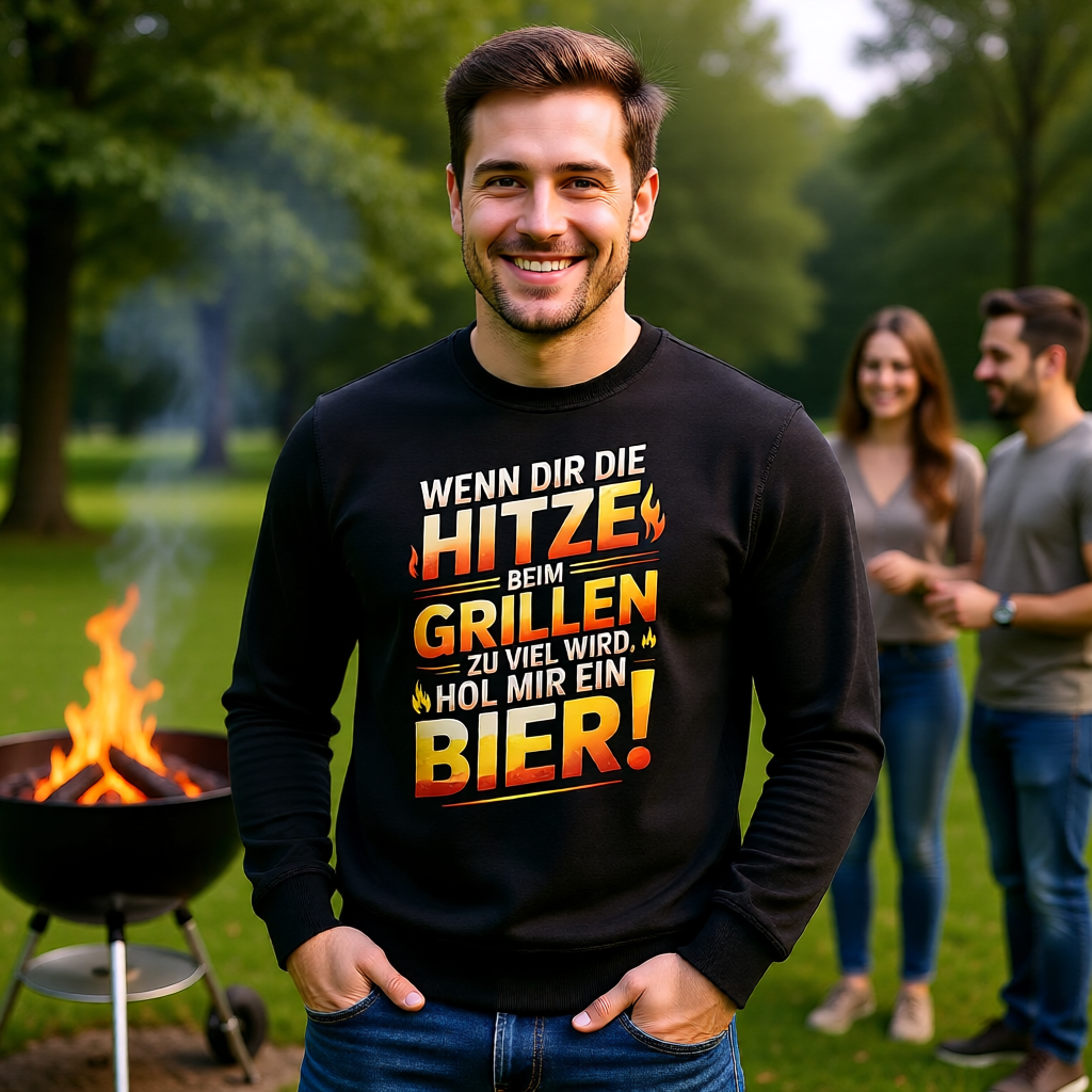 🍺🔥 Hitze beim Grillen – Hol mir ein Bier – Premium Sweatshirt