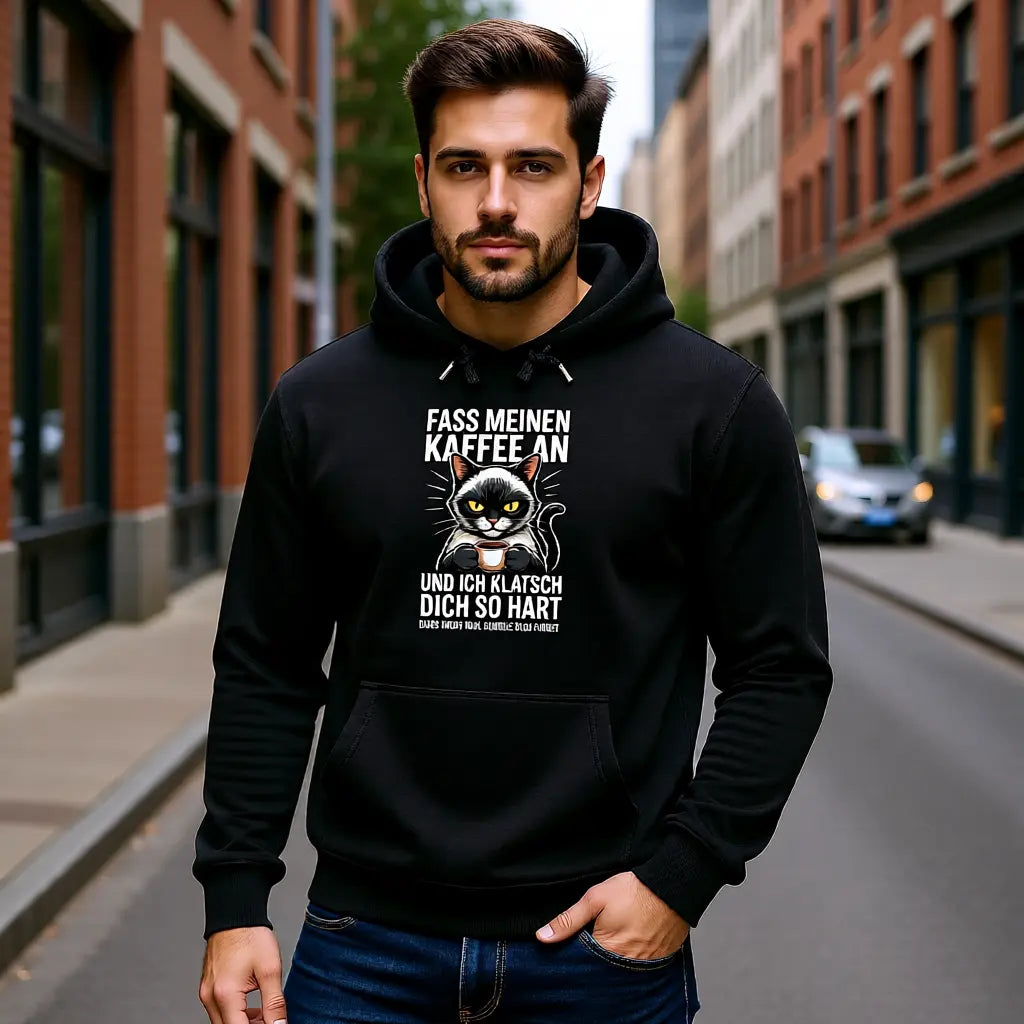 ☕😼 Fass meinen Kaffee an – Premium Hoodie MarketPrint