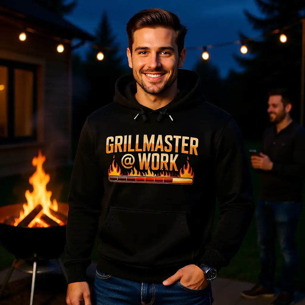 🔥👨🍳 Grillmaster @ Work – Premium Hoodie MarketPrint