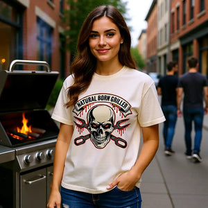 💀🔥 Natural Born Griller – Oversized Shirt MarketPrint