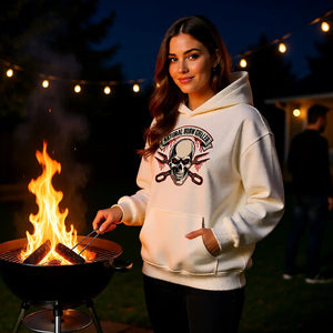 💀🔥 Natural Born Griller – Oversized Hoodie MarketPrint