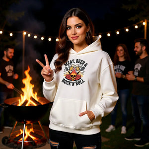 🍖🍺🎸 Meat, Beer & Rock ’n’ Roll – Oversized Hoodie MarketPrint