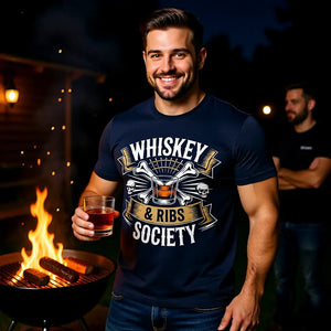 🥃🔥 Whiskey & Ribs Society – Premium T-Shirt MarketPrint