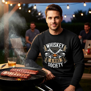 🥃🔥 Whiskey & Ribs Society – Premium Sweatshirt MarketPrint
