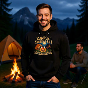 🏕️🔥🍺 Campen, Grillen & Bier – Premium Hoodie MarketPrint