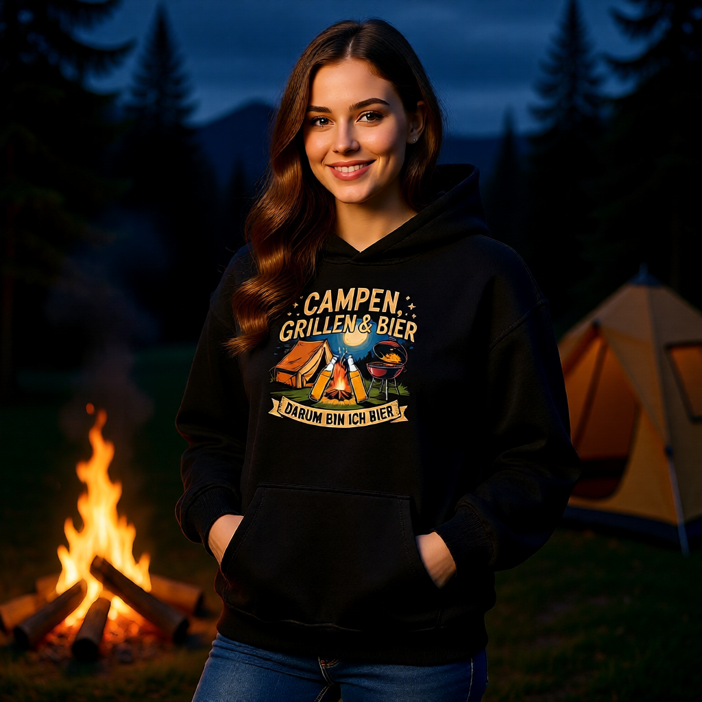 🏕️🔥🍺 Campen, Grillen & Bier – Oversized Hoodie